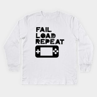 Fail Load Repeat with Gamepad Kids Long Sleeve T-Shirt